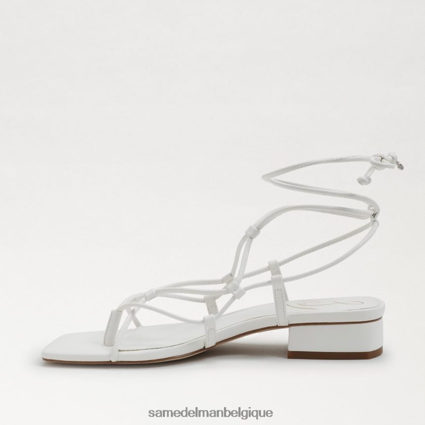 sandale daffy Sam Edelman femmes cuir blanc brillant JZ0XZ0422 chaussure