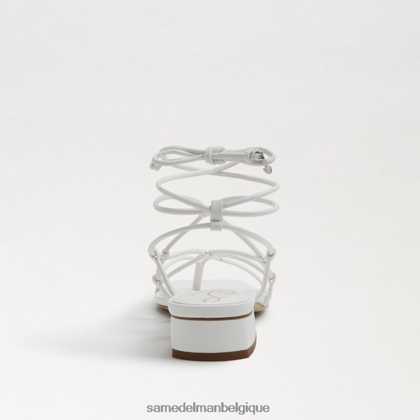 sandale daffy Sam Edelman femmes cuir blanc brillant JZ0XZ0422 chaussure