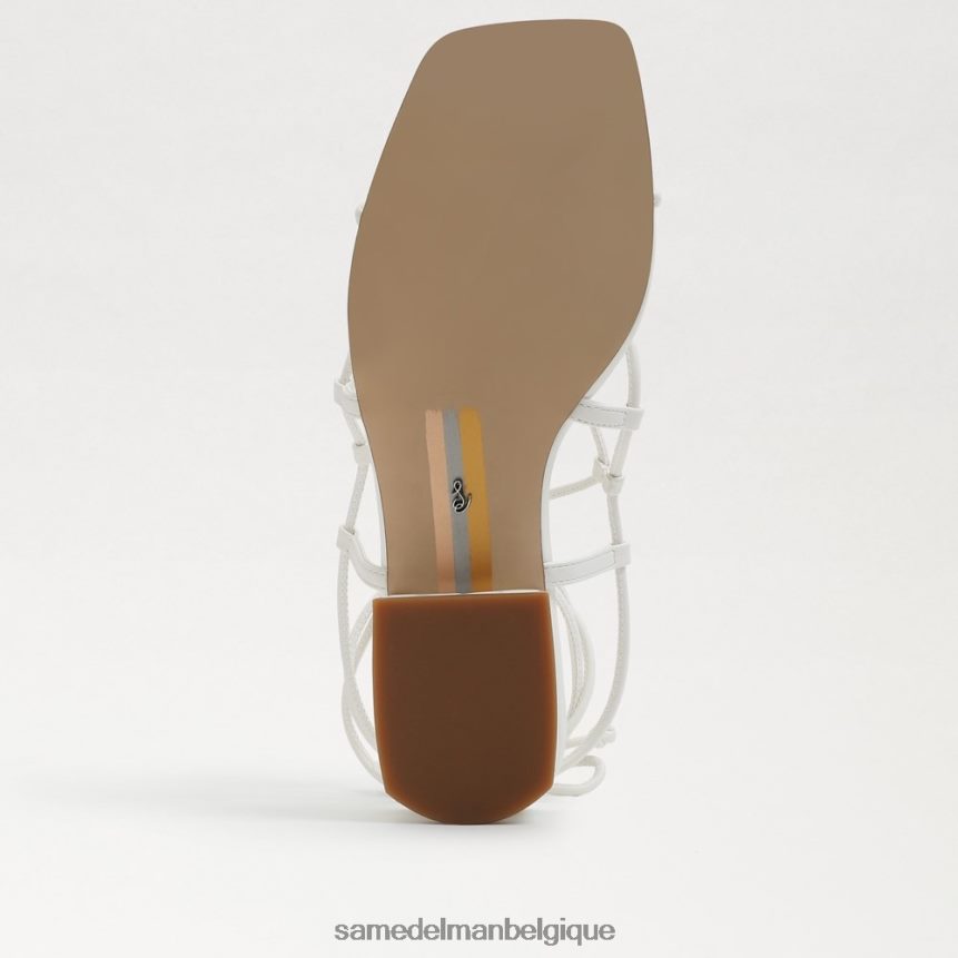 sandale daffy Sam Edelman femmes cuir blanc brillant JZ0XZ0422 chaussure