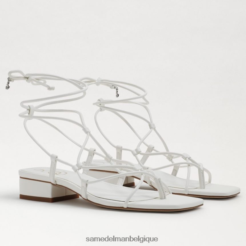 sandale daffy Sam Edelman femmes cuir blanc brillant JZ0XZ0422 chaussure