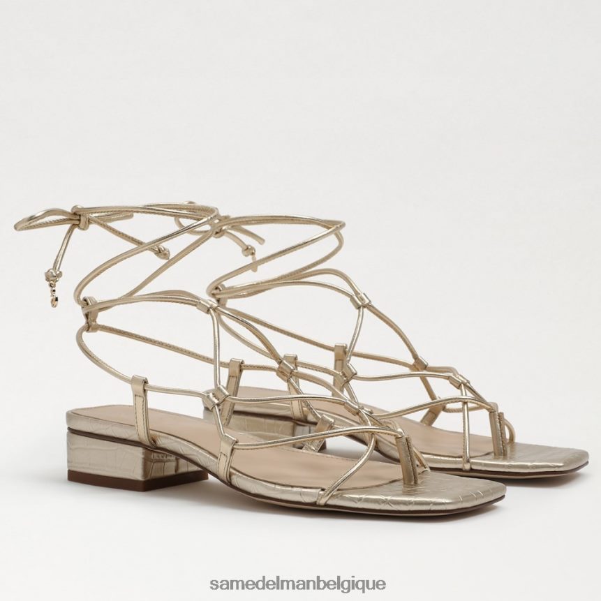 sandale daffy Sam Edelman femmes cuir à la feuille d'or JZ0XZ0421 chaussure