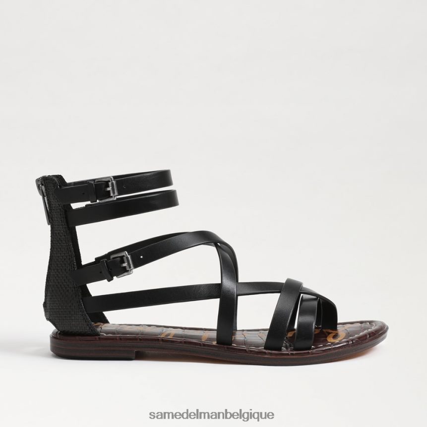 sandale de gladiateur gibbs Sam Edelman femmes Cuir noir JZ0XZ0528 chaussure
