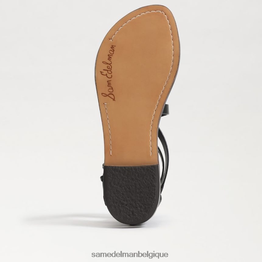 sandale de gladiateur gibbs Sam Edelman femmes Cuir noir JZ0XZ0528 chaussure