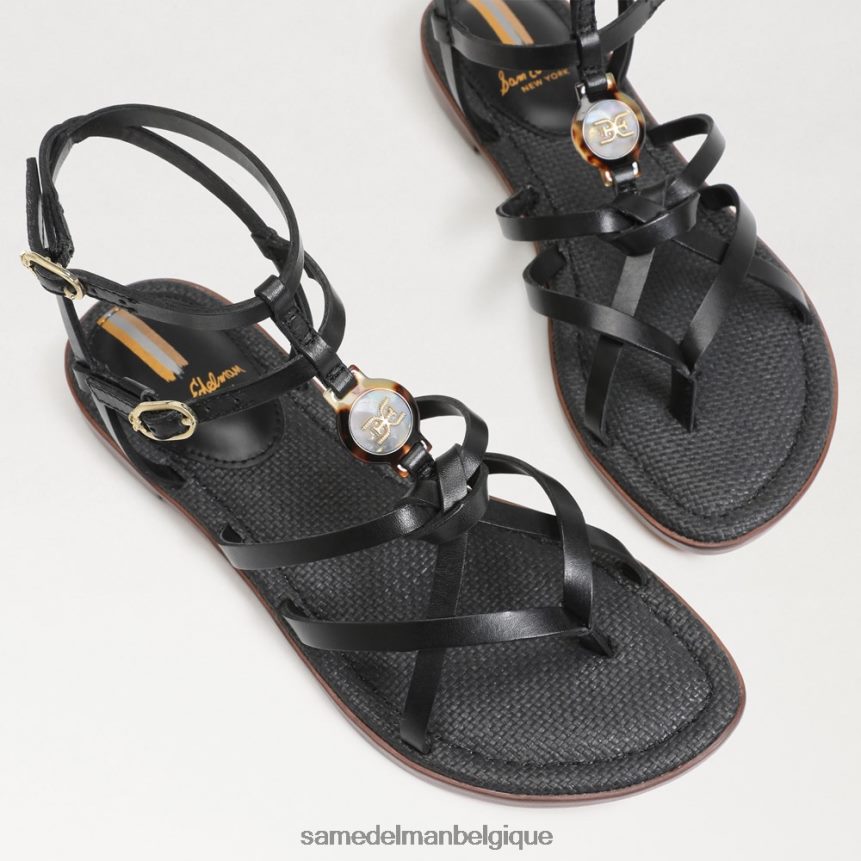 sandale de gladiateur gwen Sam Edelman femmes Cuir noir JZ0XZ0248 chaussure