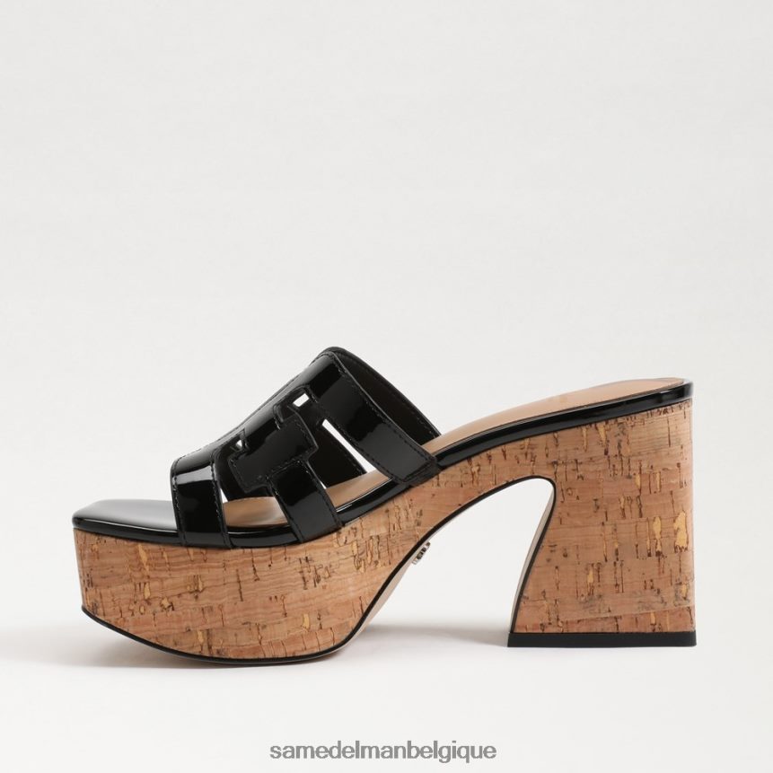 sandale de plate-forme de développement Sam Edelman femmes vernis noir JZ0XZ0548 chaussure