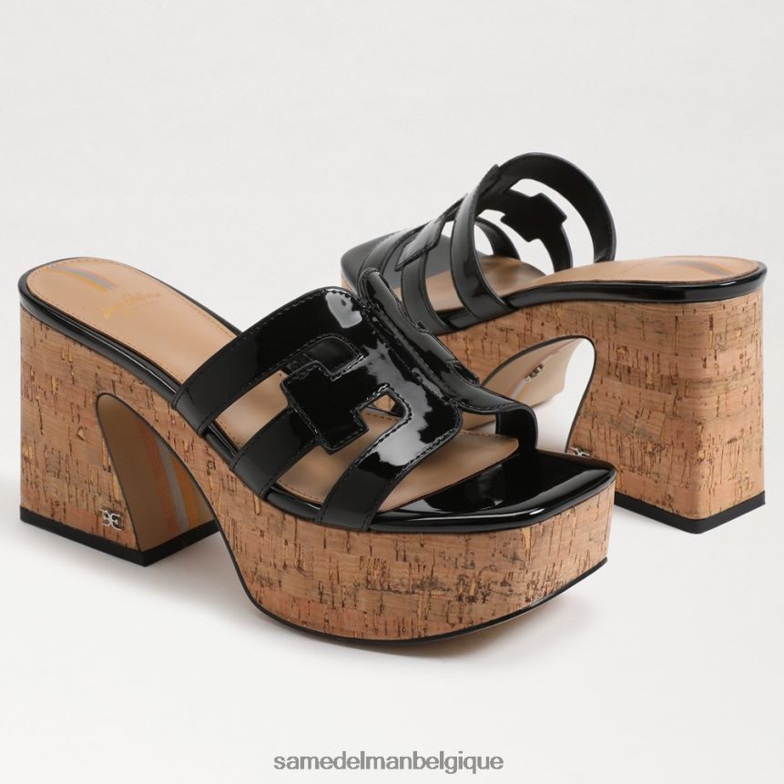 sandale de plate-forme de développement Sam Edelman femmes vernis noir JZ0XZ0548 chaussure