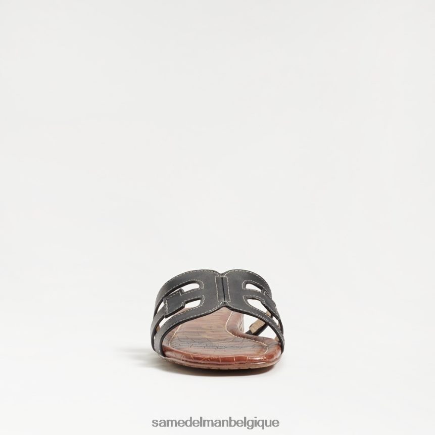 sandale à enfiler baie Sam Edelman femmes Cuir noir JZ0XZ012 chaussure