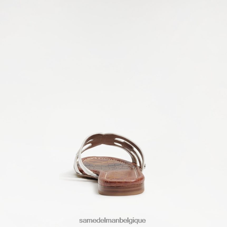 sandale à enfiler baie Sam Edelman femmes cuir blanc brillant JZ0XZ013 chaussure