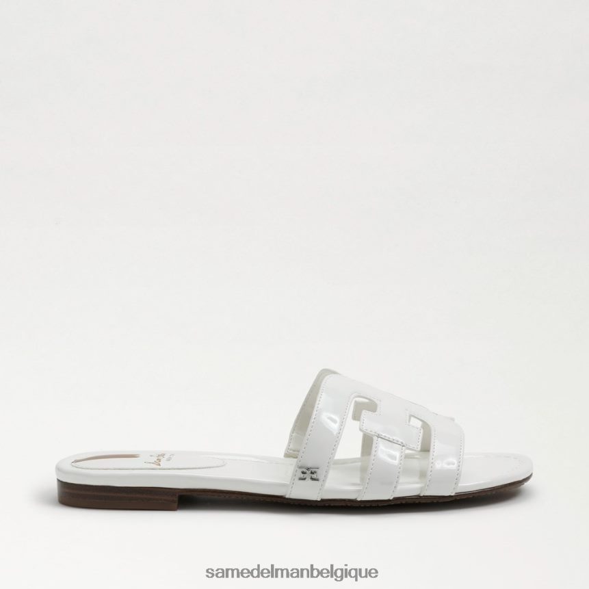 sandale à enfiler baie Sam Edelman femmes vernis blanc brillant JZ0XZ0380 chaussure