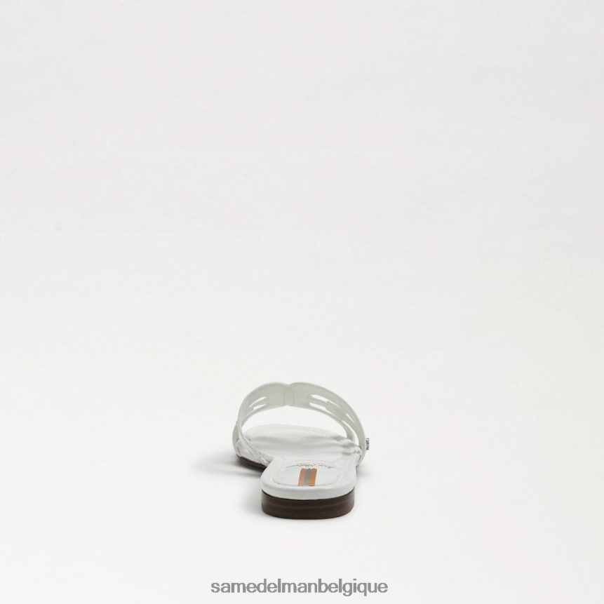 sandale à enfiler baie Sam Edelman femmes vernis blanc brillant JZ0XZ0380 chaussure