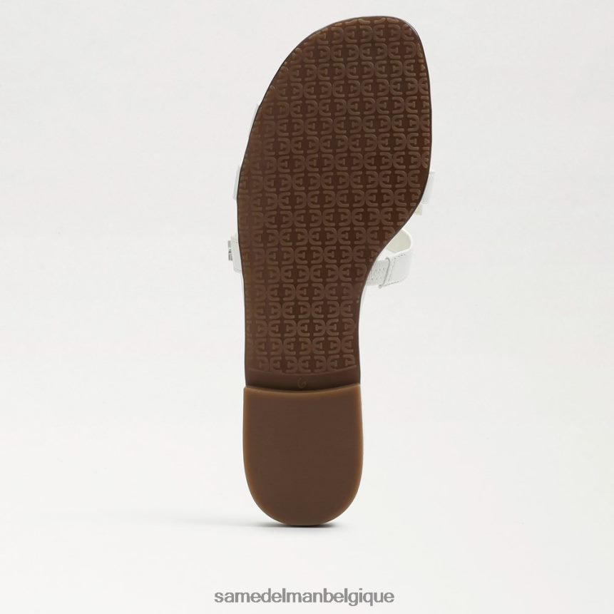 sandale à enfiler baie Sam Edelman femmes vernis blanc brillant JZ0XZ0380 chaussure