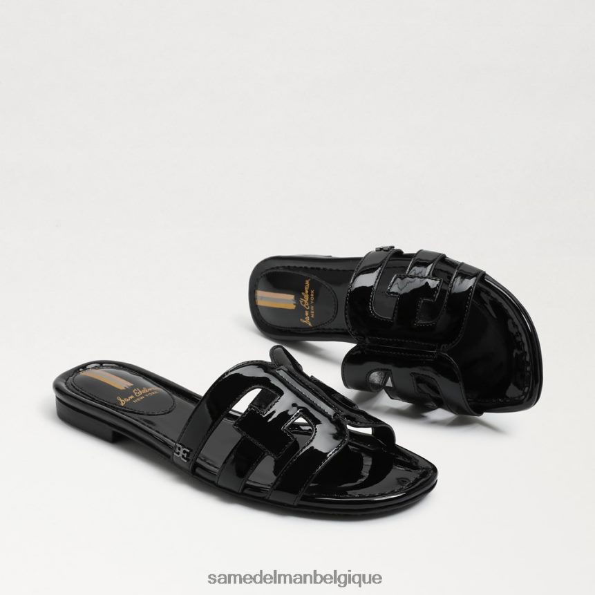 sandale à enfiler baie Sam Edelman femmes vernis noir JZ0XZ0379 chaussure