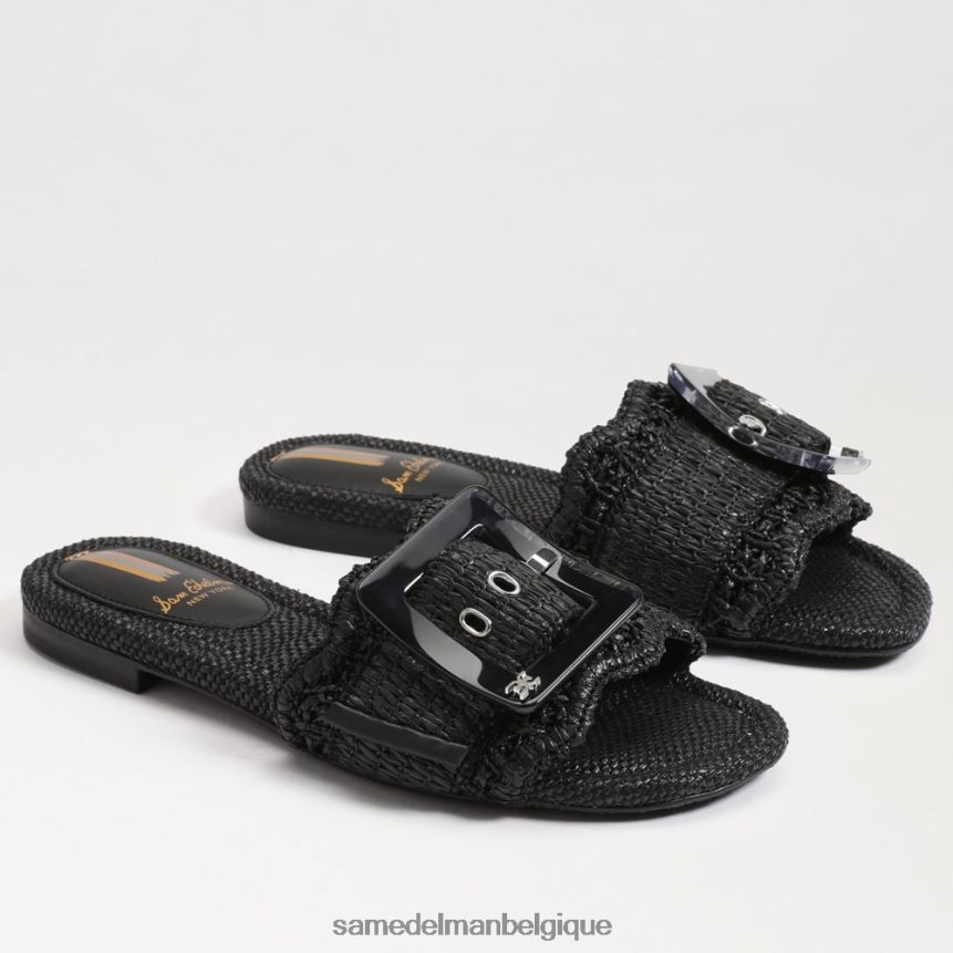 sandale à enfiler bambi Sam Edelman femmes raphia noir JZ0XZ068 chaussure