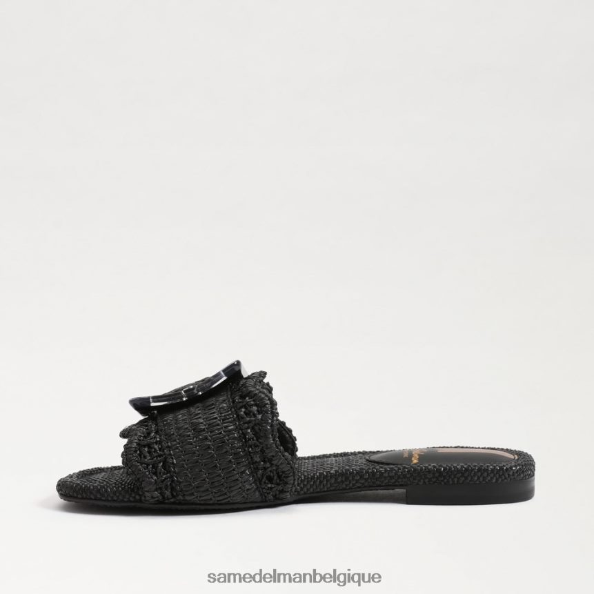 sandale à enfiler bambi Sam Edelman femmes raphia noir JZ0XZ068 chaussure