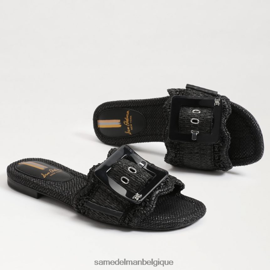 sandale à enfiler bambi Sam Edelman femmes raphia noir JZ0XZ068 chaussure