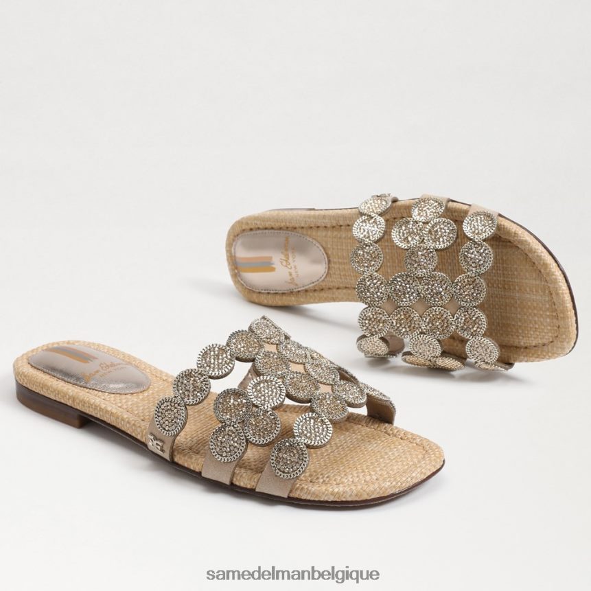 sandale à enfiler bay marche Sam Edelman femmes feuille d'or JZ0XZ0607 chaussure