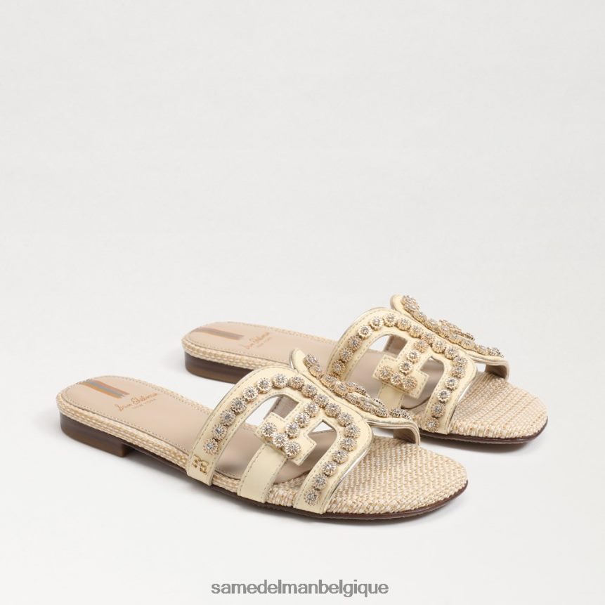 sandale à enfiler à fleurs de baie Sam Edelman femmes blé blanchi JZ0XZ0624 chaussure
