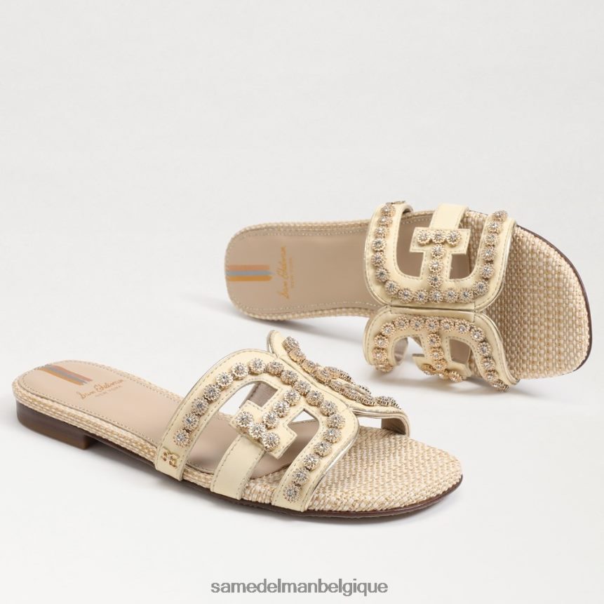 sandale à enfiler à fleurs de baie Sam Edelman femmes blé blanchi JZ0XZ0624 chaussure