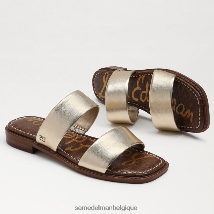 sandale à enfiler haydee Sam Edelman femmes cuir à la feuille d'or JZ0XZ0574 chaussure