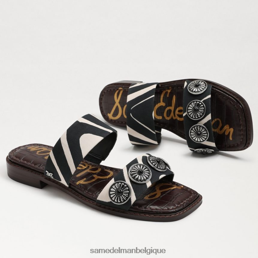 sandale à enfiler hera Sam Edelman femmes noir/zèbre naturel JZ0XZ0741 chaussure