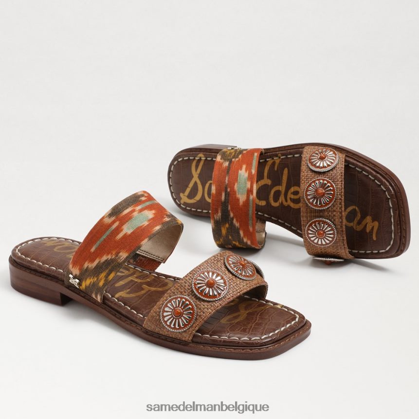 sandale à enfiler hera Sam Edelman femmes orange coucher de soleil/cuoio JZ0XZ0742 chaussure