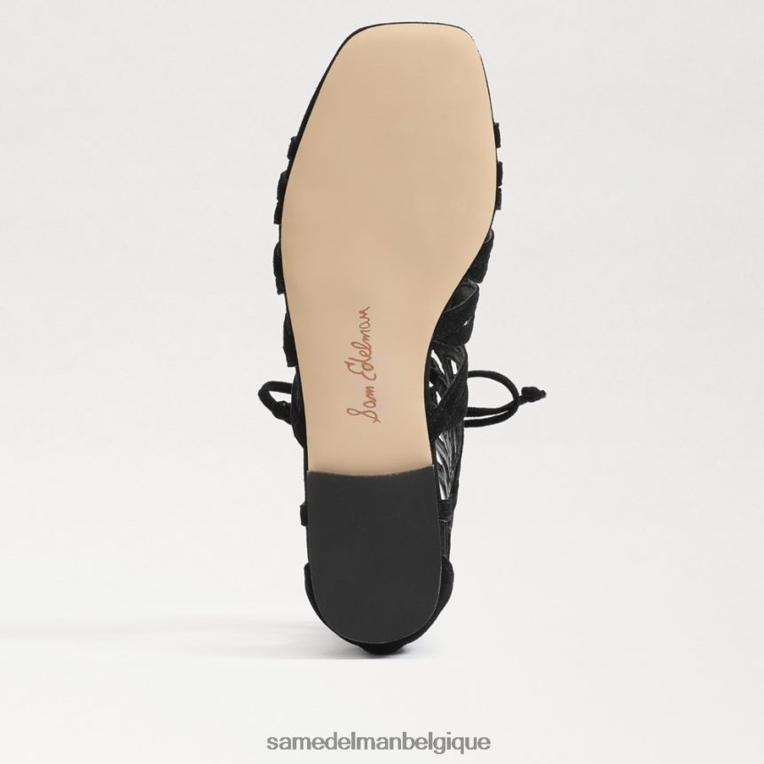 sandale gladiateur lara Sam Edelman femmes Suède noir JZ0XZ0946 chaussure