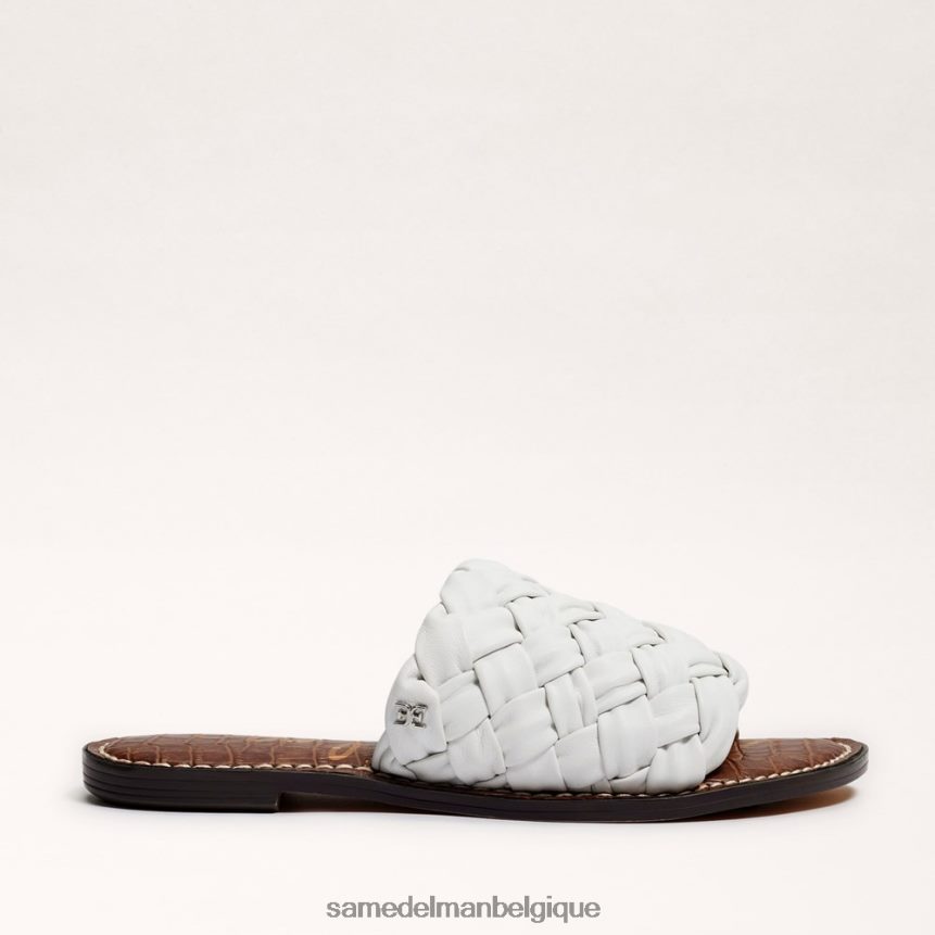 sandale à glissière tissée Griffin Sam Edelman femmes blanc brillant JZ0XZ0638 chaussure