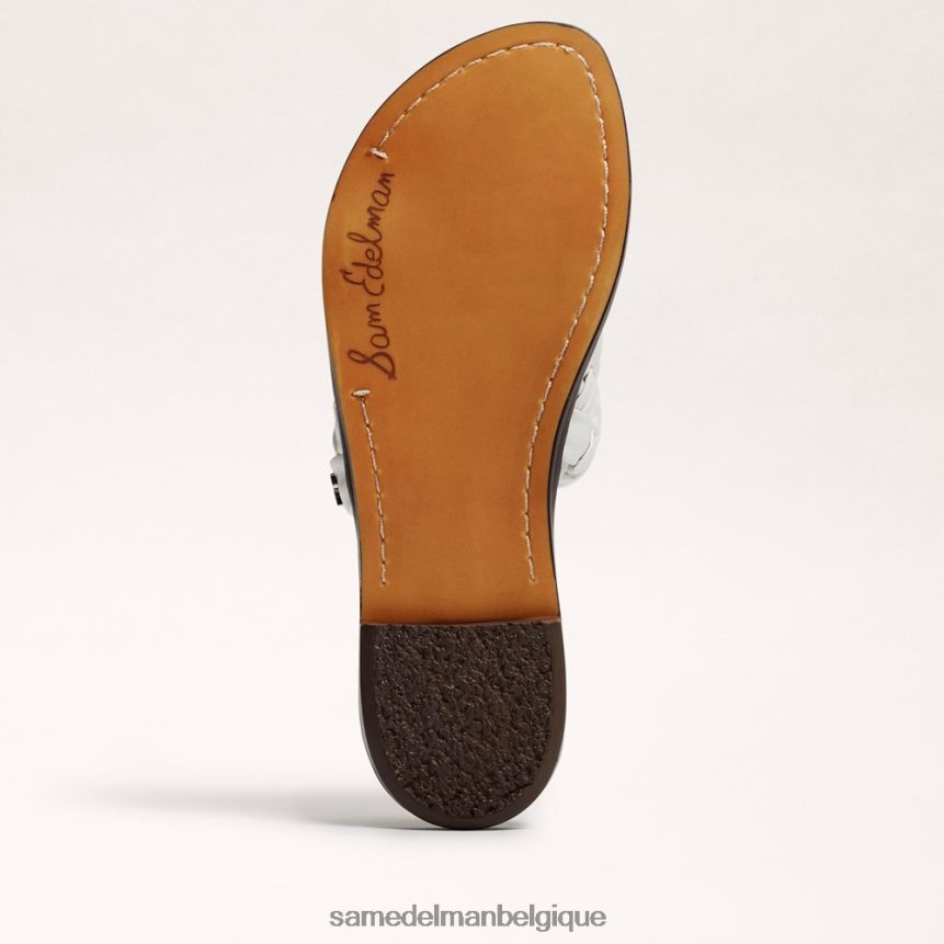 sandale à glissière tissée Griffin Sam Edelman femmes blanc brillant JZ0XZ0638 chaussure