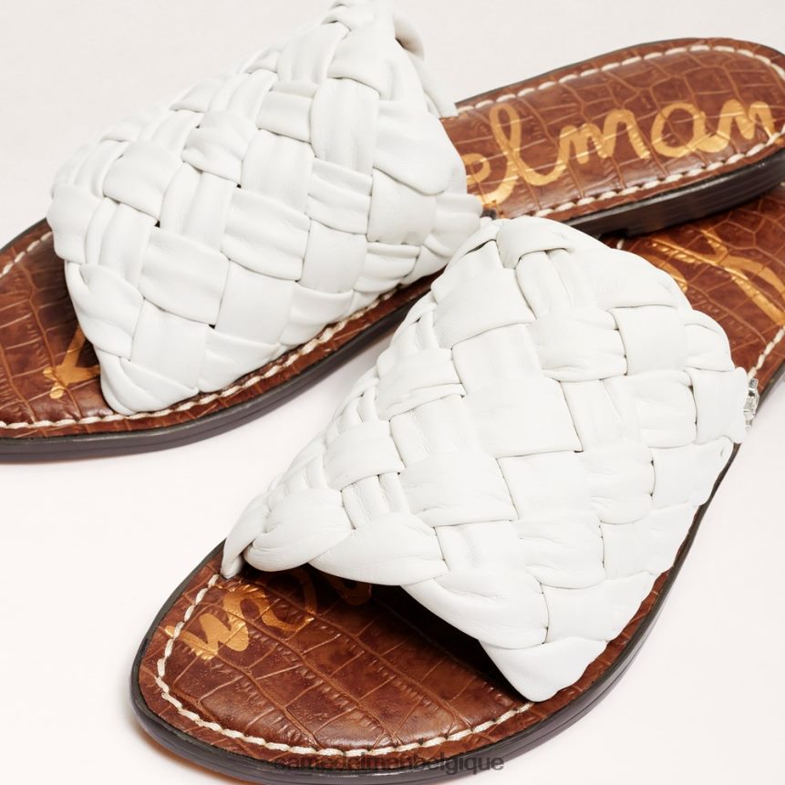sandale à glissière tissée Griffin Sam Edelman femmes blanc brillant JZ0XZ0638 chaussure