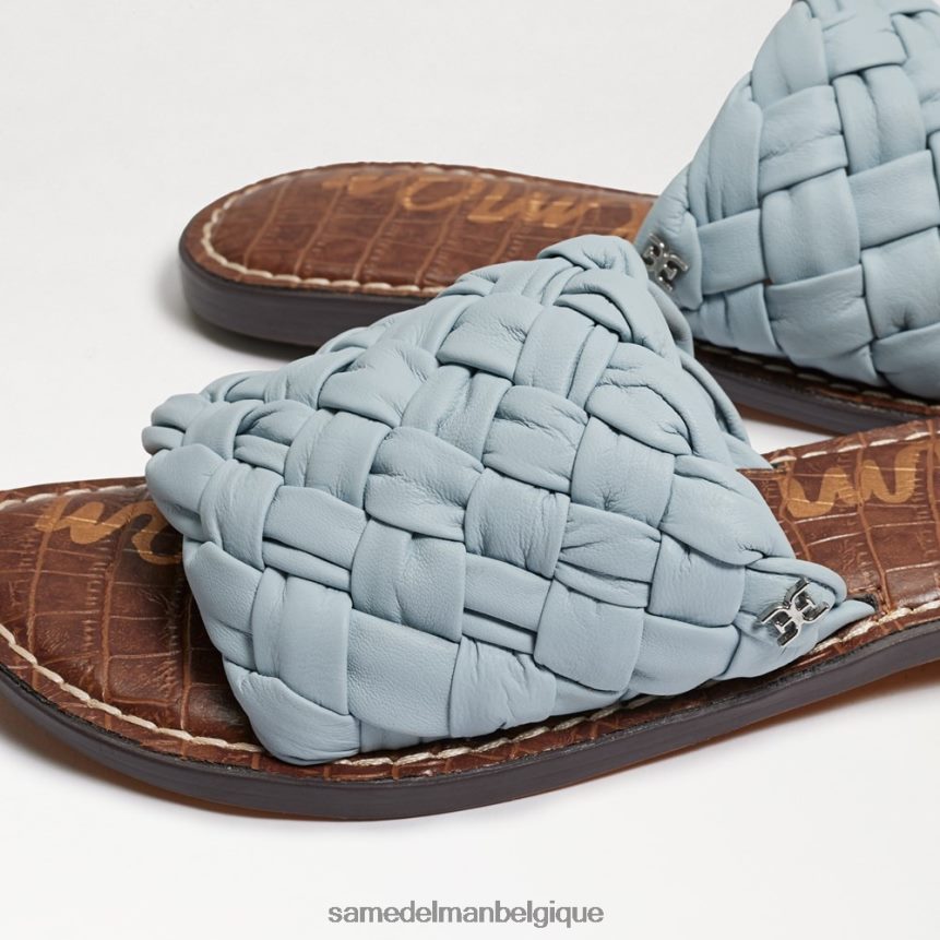 sandale à glissière tissée Griffin Sam Edelman femmes cuir bleu riviera JZ0XZ0635 chaussure