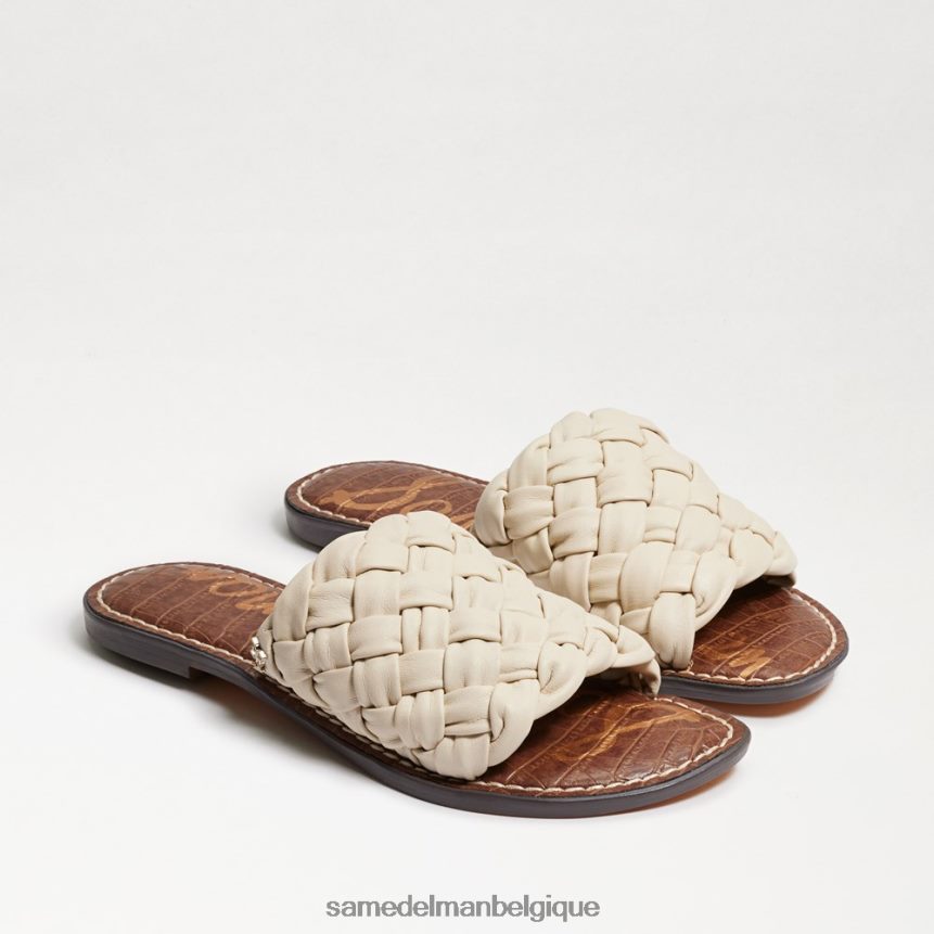 sandale à glissière tissée Griffin Sam Edelman femmes cuir ivoire moderne JZ0XZ0634 chaussure
