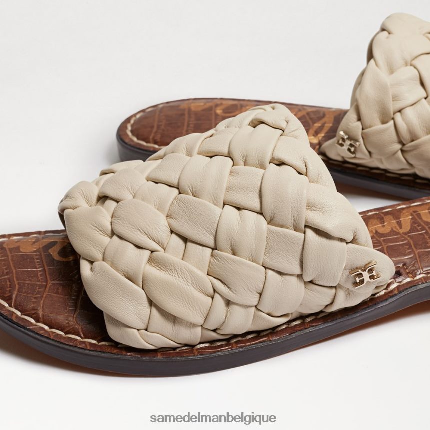 sandale à glissière tissée Griffin Sam Edelman femmes cuir ivoire moderne JZ0XZ0634 chaussure