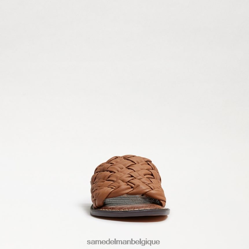 sandale à glissière tissée Griffin Sam Edelman femmes cuir marron lt cuoio JZ0XZ0633 chaussure