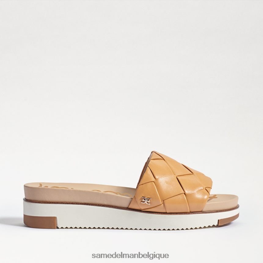 sandale à glissière tissée adaley Sam Edelman femmes cuir sable naturel JZ0XZ0753 chaussure