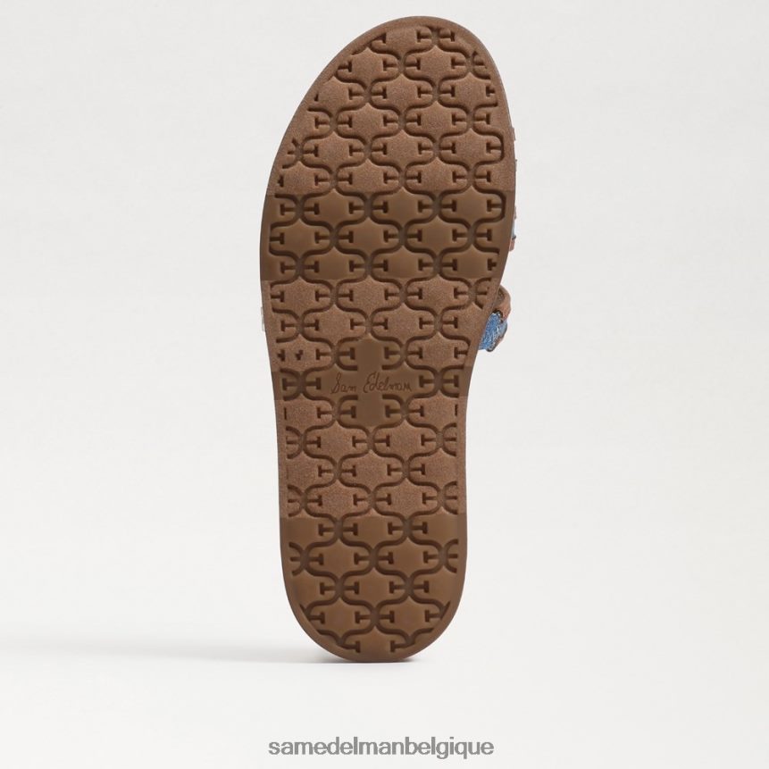 sandale multi-glissières nettie Sam Edelman femmes indigo lavé JZ0XZ0425 chaussure