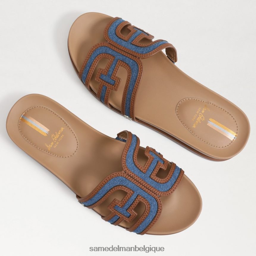 sandale multi-glissières nettie Sam Edelman femmes indigo lavé JZ0XZ0425 chaussure