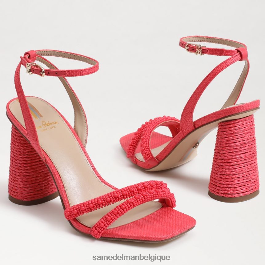 sandale à talon bloc avec perles kia Sam Edelman femmes baros rose JZ0XZ0487 chaussure