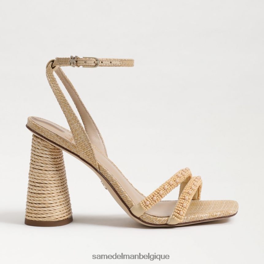 sandale à talon bloc avec perles kia Sam Edelman femmes hêtre blanchi JZ0XZ0491 chaussure