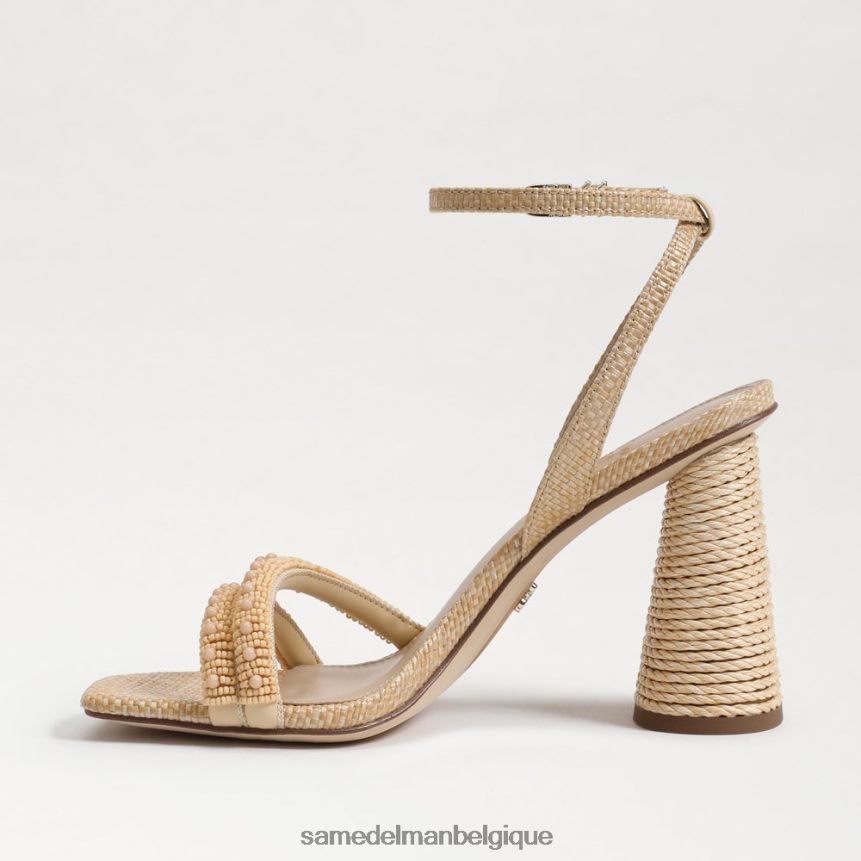 sandale à talon bloc avec perles kia Sam Edelman femmes hêtre blanchi JZ0XZ0491 chaussure