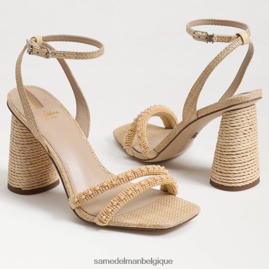 sandale à talon bloc avec perles kia Sam Edelman femmes hêtre blanchi JZ0XZ0491 chaussure