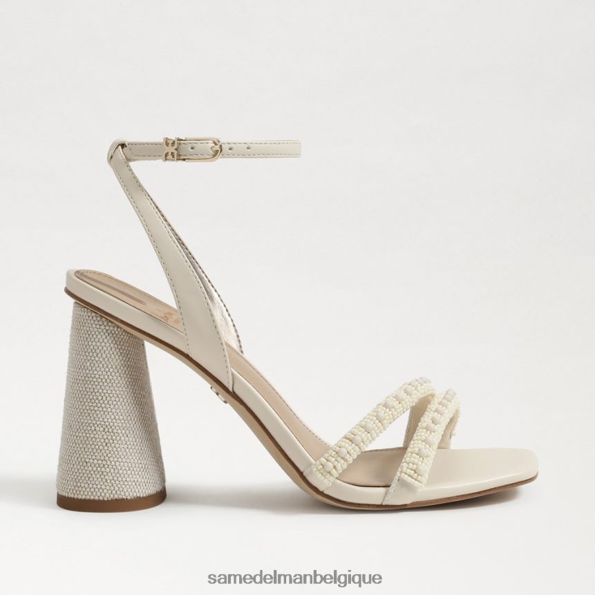 sandale à talon bloc avec perles kia Sam Edelman femmes ivoire moderne JZ0XZ0488 chaussure