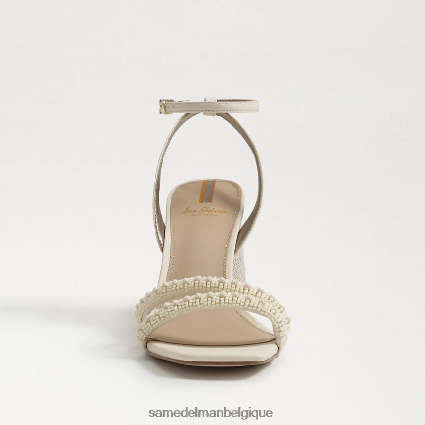 sandale à talon bloc avec perles kia Sam Edelman femmes ivoire moderne JZ0XZ0488 chaussure