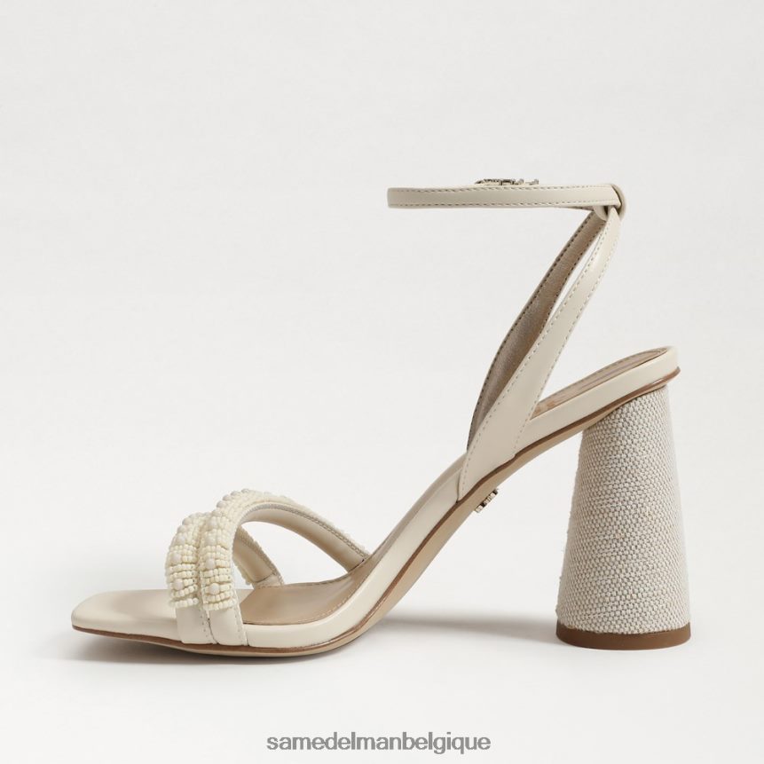 sandale à talon bloc avec perles kia Sam Edelman femmes ivoire moderne JZ0XZ0488 chaussure