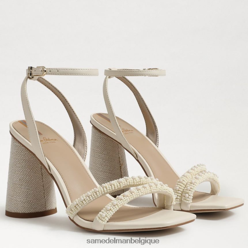 sandale à talon bloc avec perles kia Sam Edelman femmes ivoire moderne JZ0XZ0488 chaussure