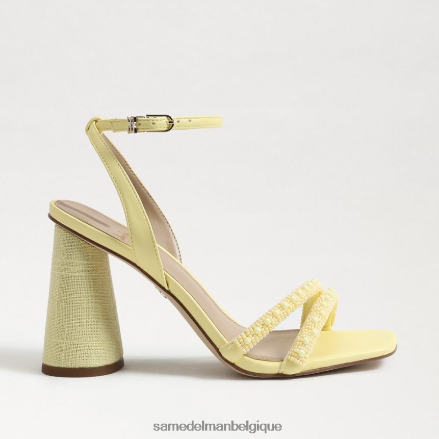sandale à talon bloc avec perles kia Sam Edelman femmes jaune beurre JZ0XZ0489 chaussure