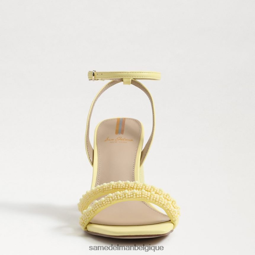 sandale à talon bloc avec perles kia Sam Edelman femmes jaune beurre JZ0XZ0489 chaussure