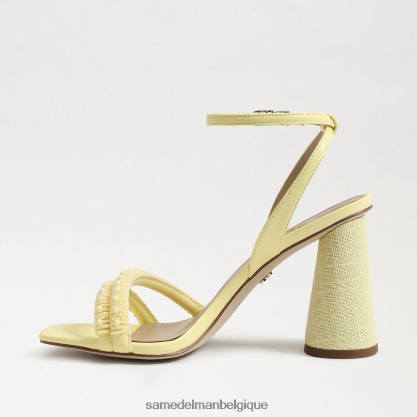 sandale à talon bloc avec perles kia Sam Edelman femmes jaune beurre JZ0XZ0489 chaussure