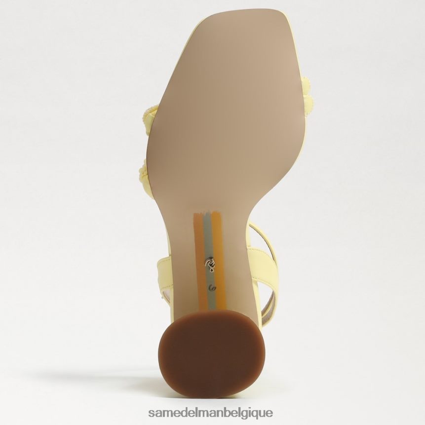 sandale à talon bloc avec perles kia Sam Edelman femmes jaune beurre JZ0XZ0489 chaussure