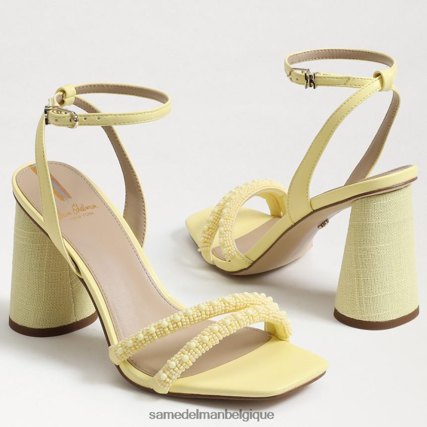sandale à talon bloc avec perles kia Sam Edelman femmes jaune beurre JZ0XZ0489 chaussure