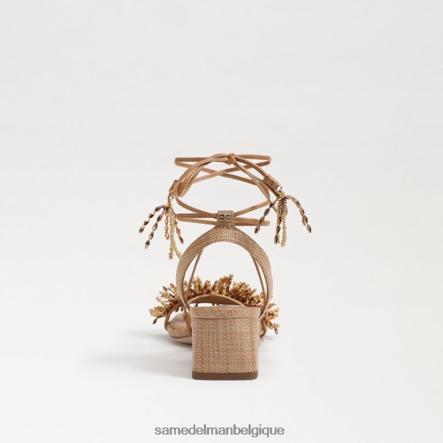 sandale à talon bloc et perles walda Sam Edelman femmes bronzage chamois JZ0XZ064 chaussure